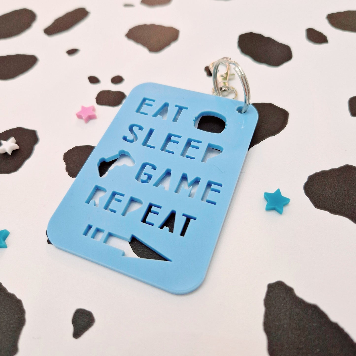 'Eat Sleep Game Repeat' Keyring