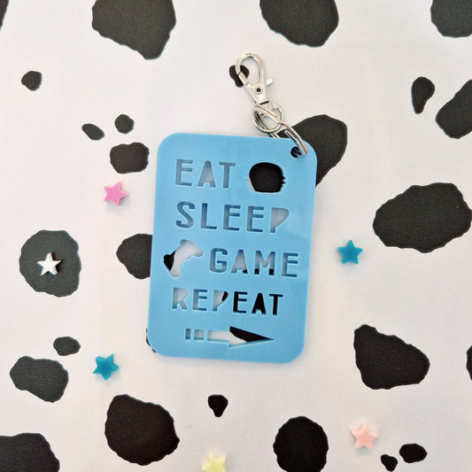 'Eat Sleep Game Repeat' Keyring