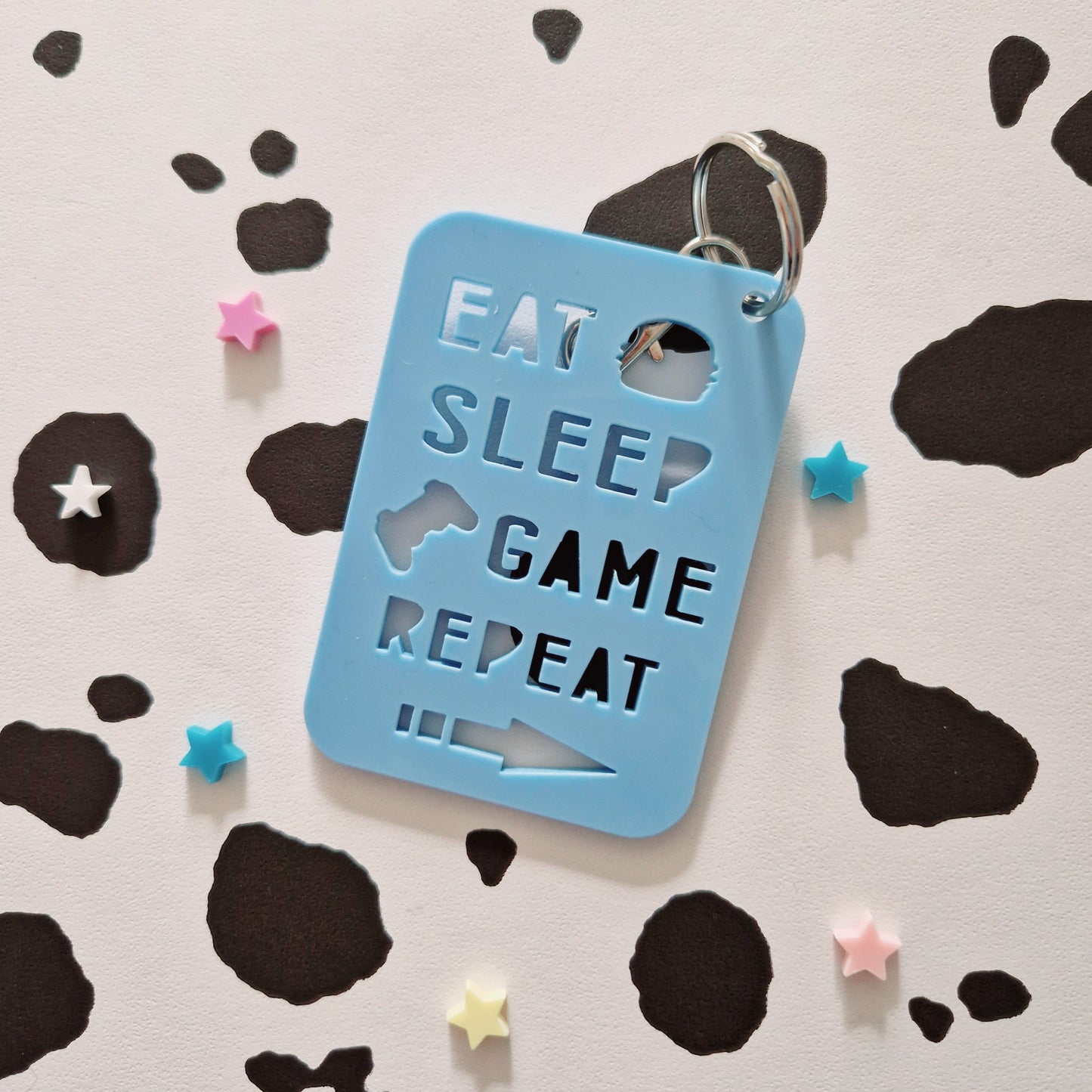 'Eat Sleep Game Repeat' Keyring