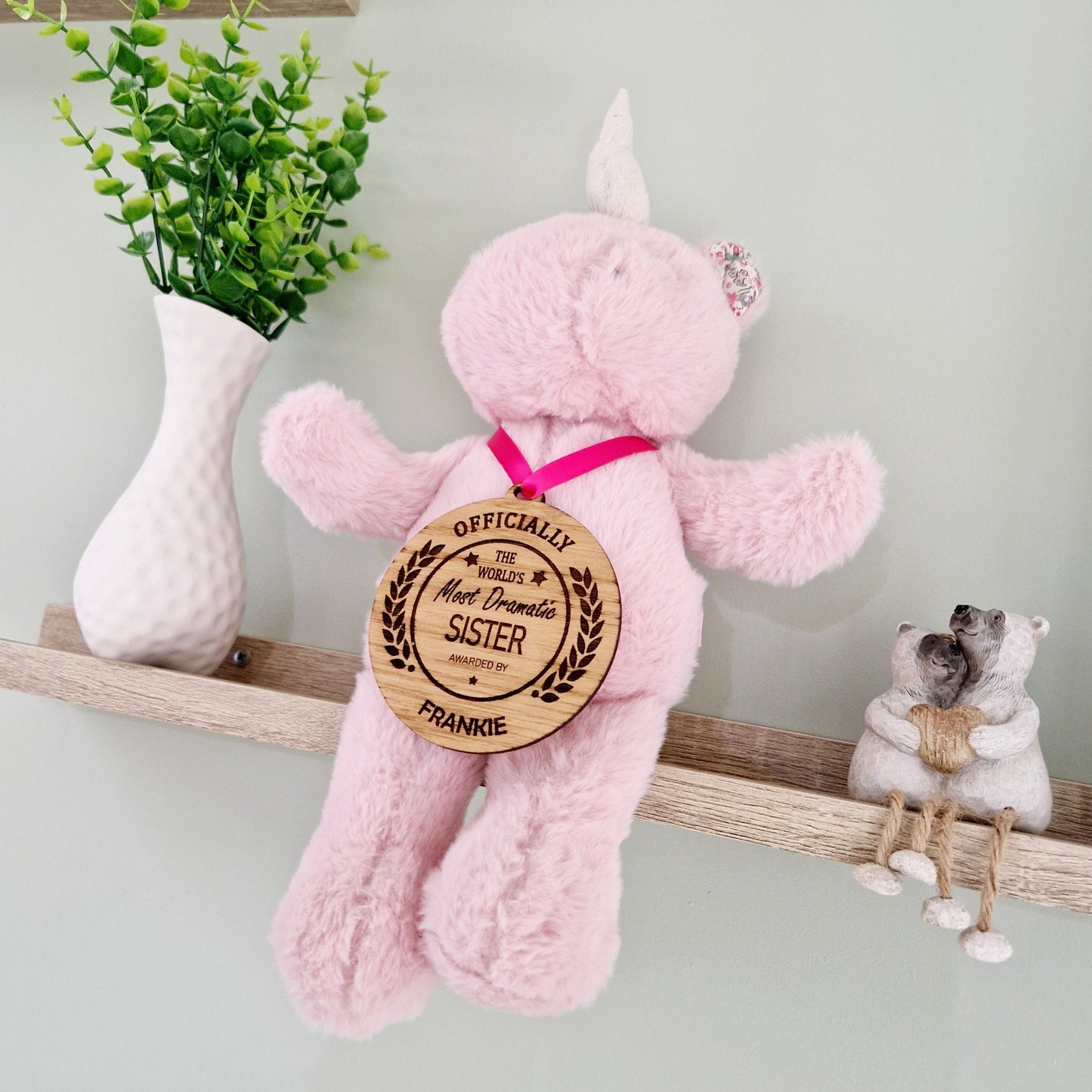 'World's Most Dramatic Sister' Wooden Medal
