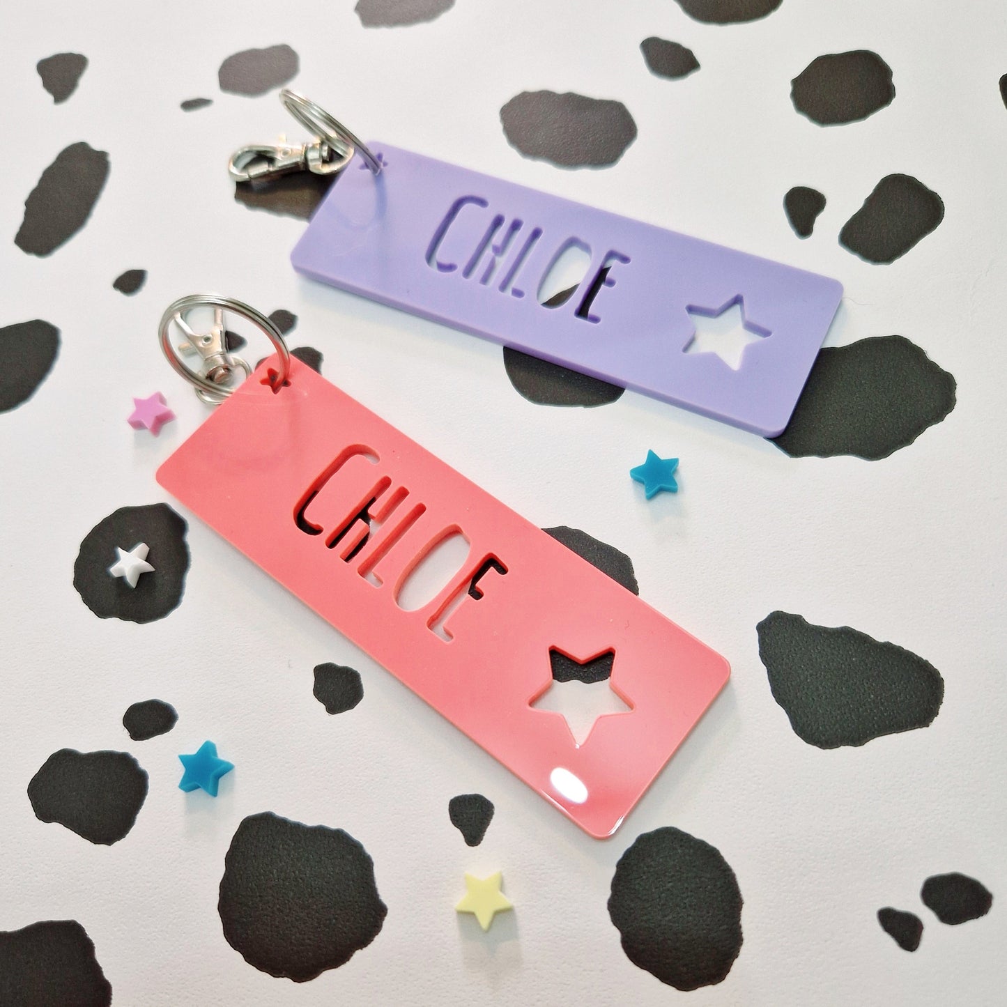 Personalised Acrylic Keyring for Girls School Bag