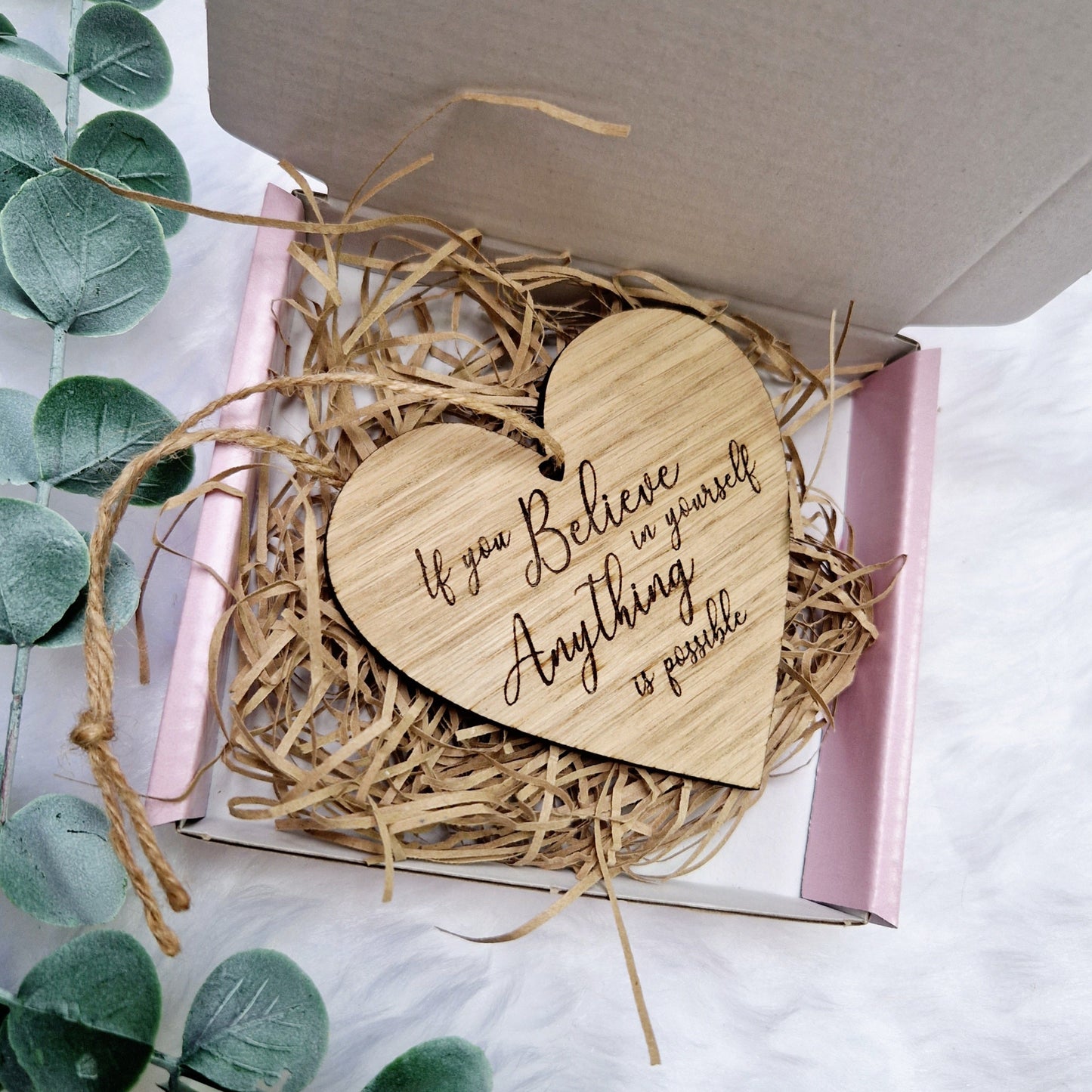 Believe in Yourself Wooden Heart Gift