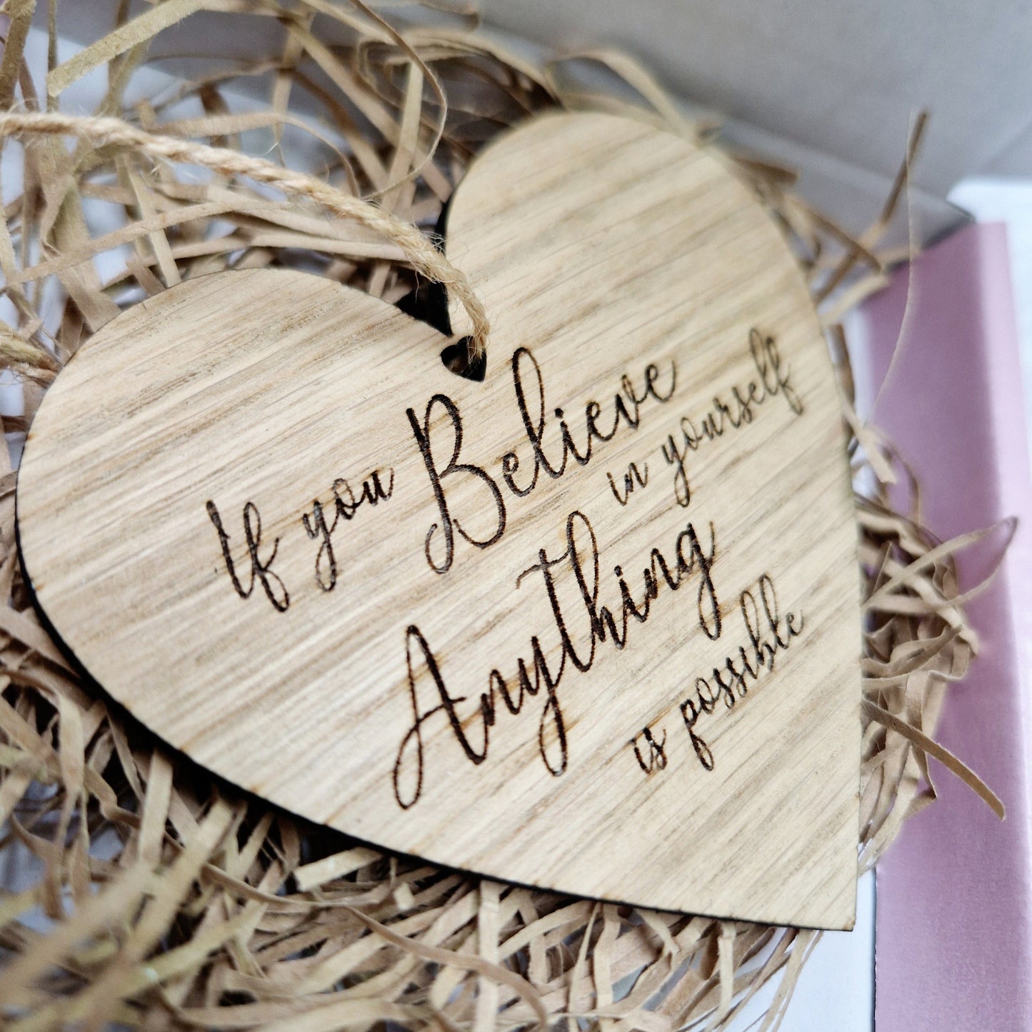 Believe in Yourself Wooden Heart Gift