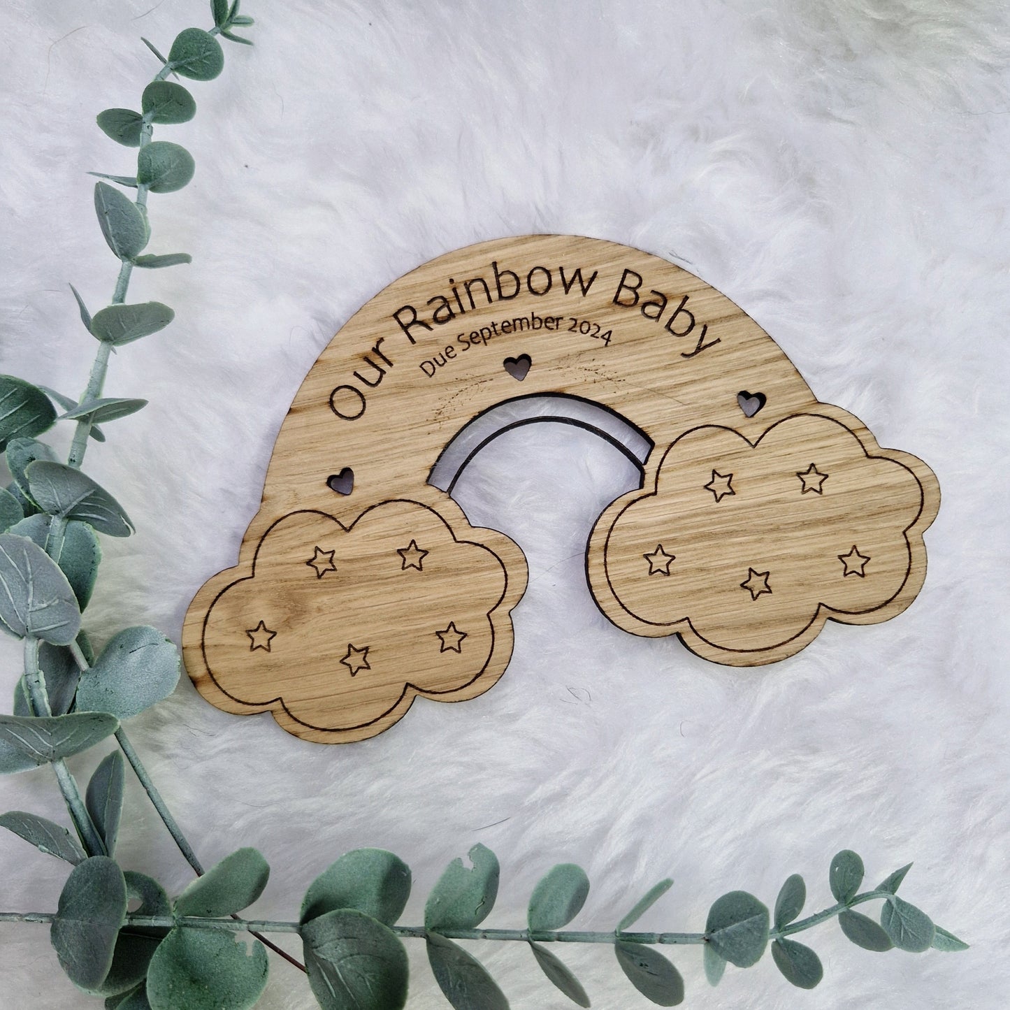 Personalised Pregnancy Announcement Sign- Rainbow Baby