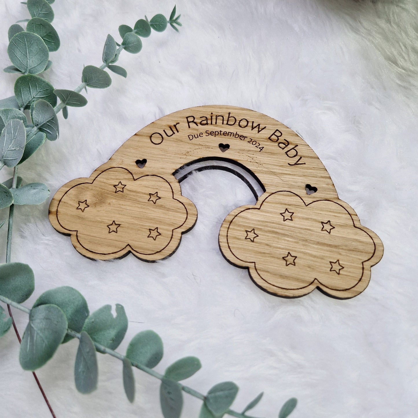 Personalised Pregnancy Announcement Sign- Rainbow Baby