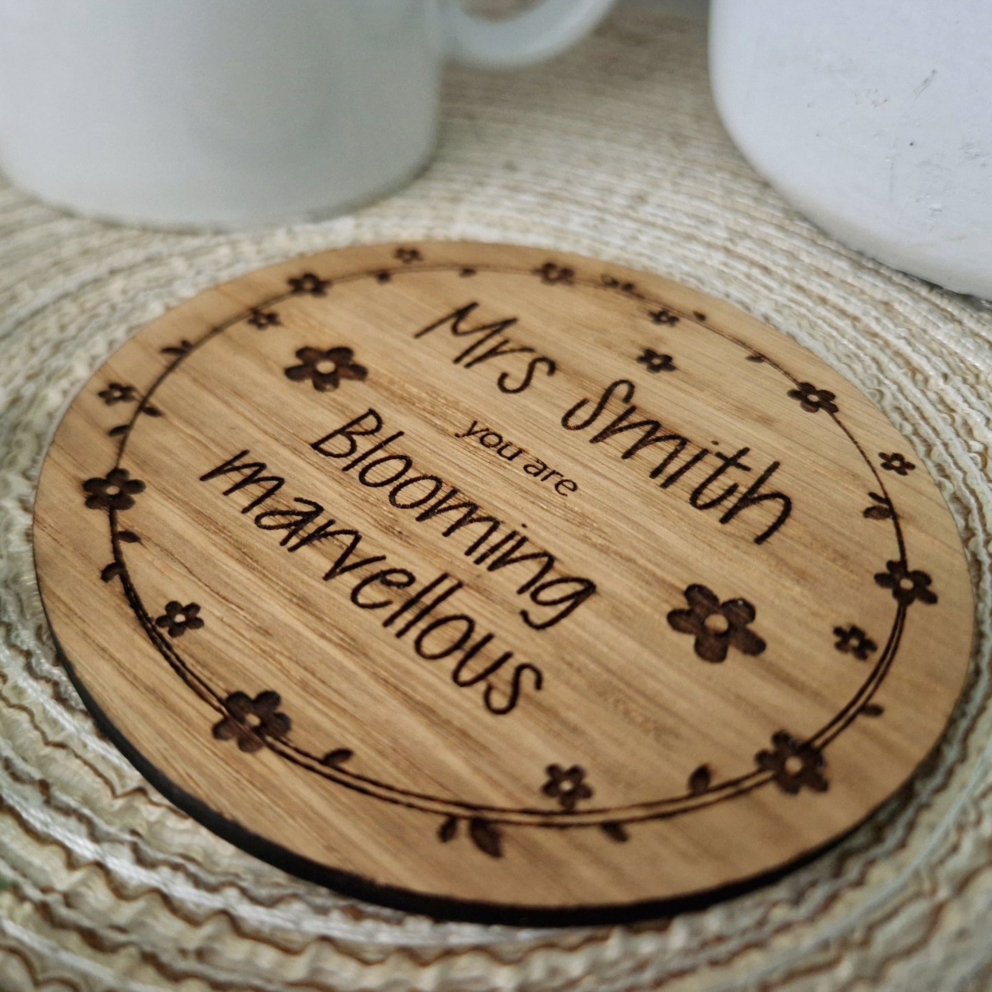 Personalised 'Blooming Marvellous' Teacher Drinks Coaster