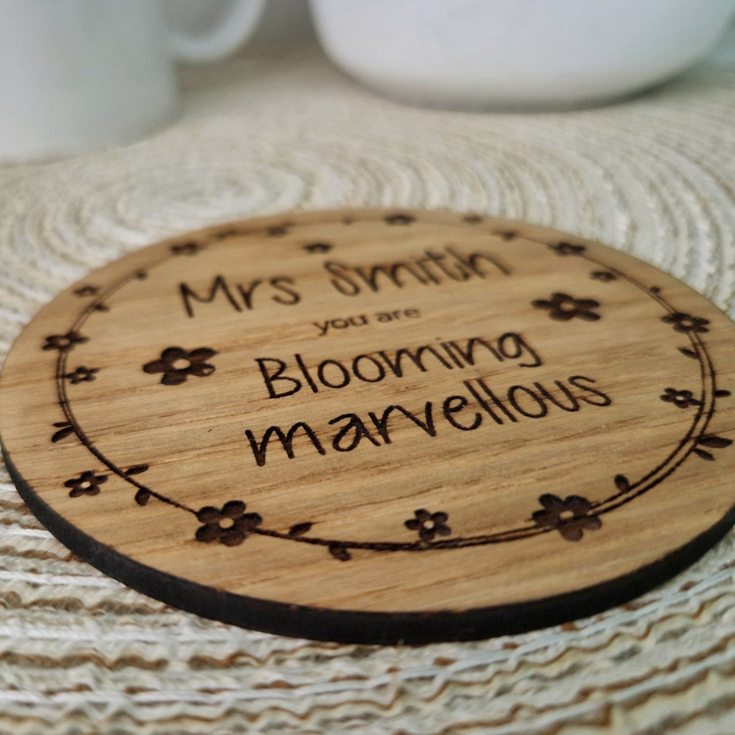 Personalised 'Blooming Marvellous' Teacher Drinks Coaster