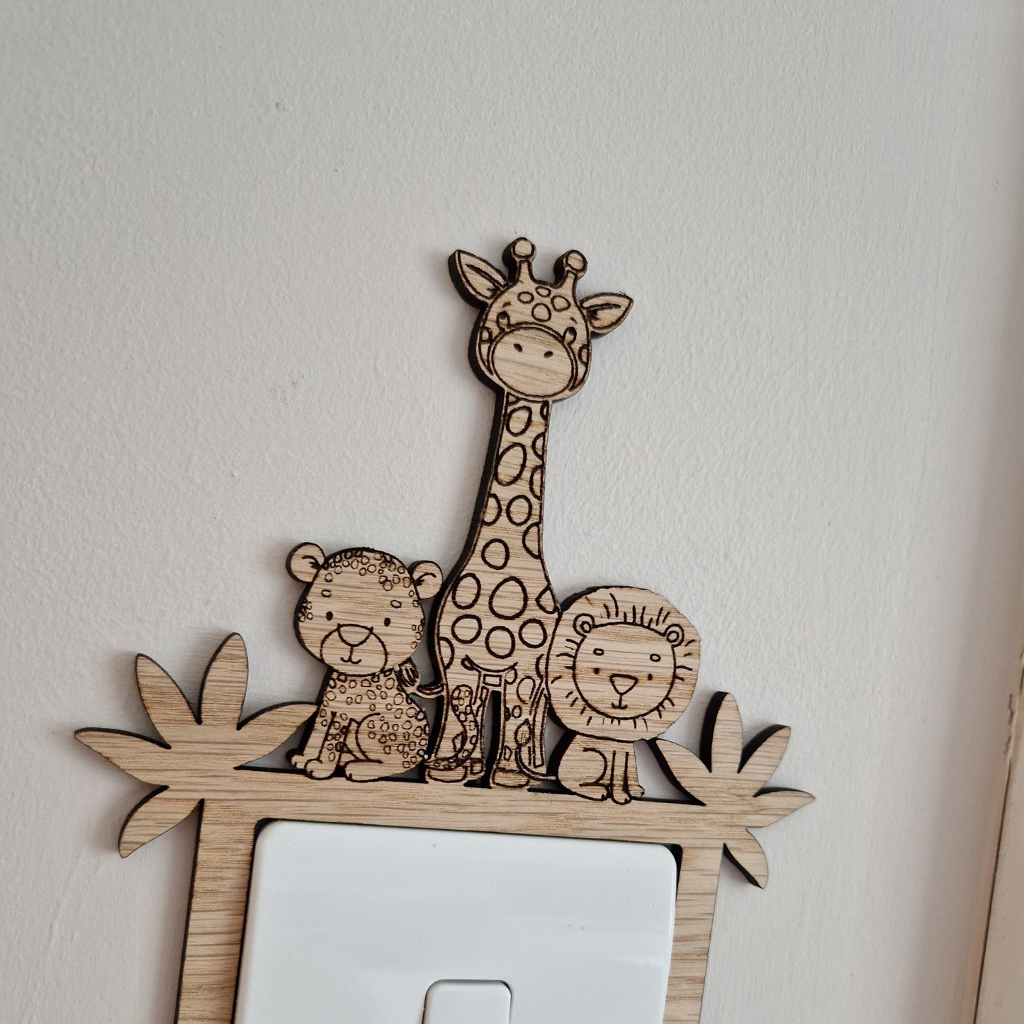 Nursery Light Switch Surround 'Safari Friends'