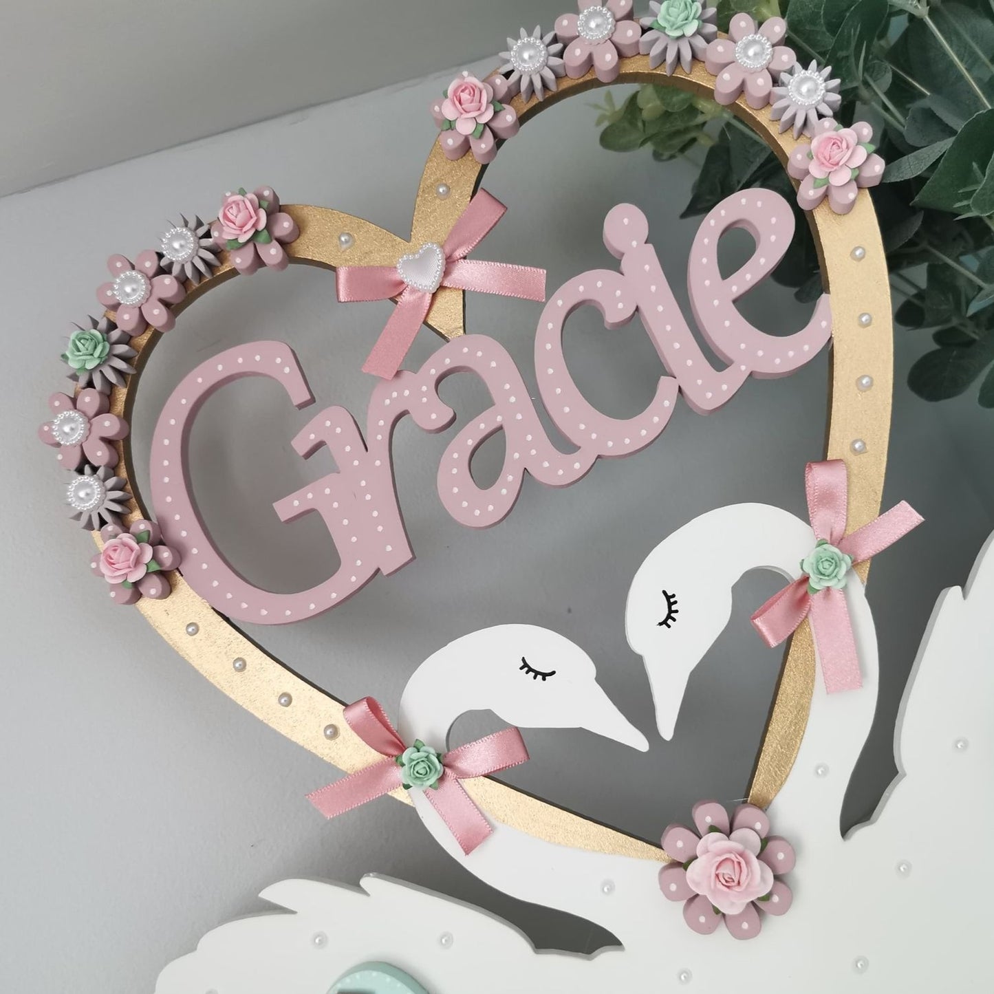 Girls Wall Art 'Swan Love'