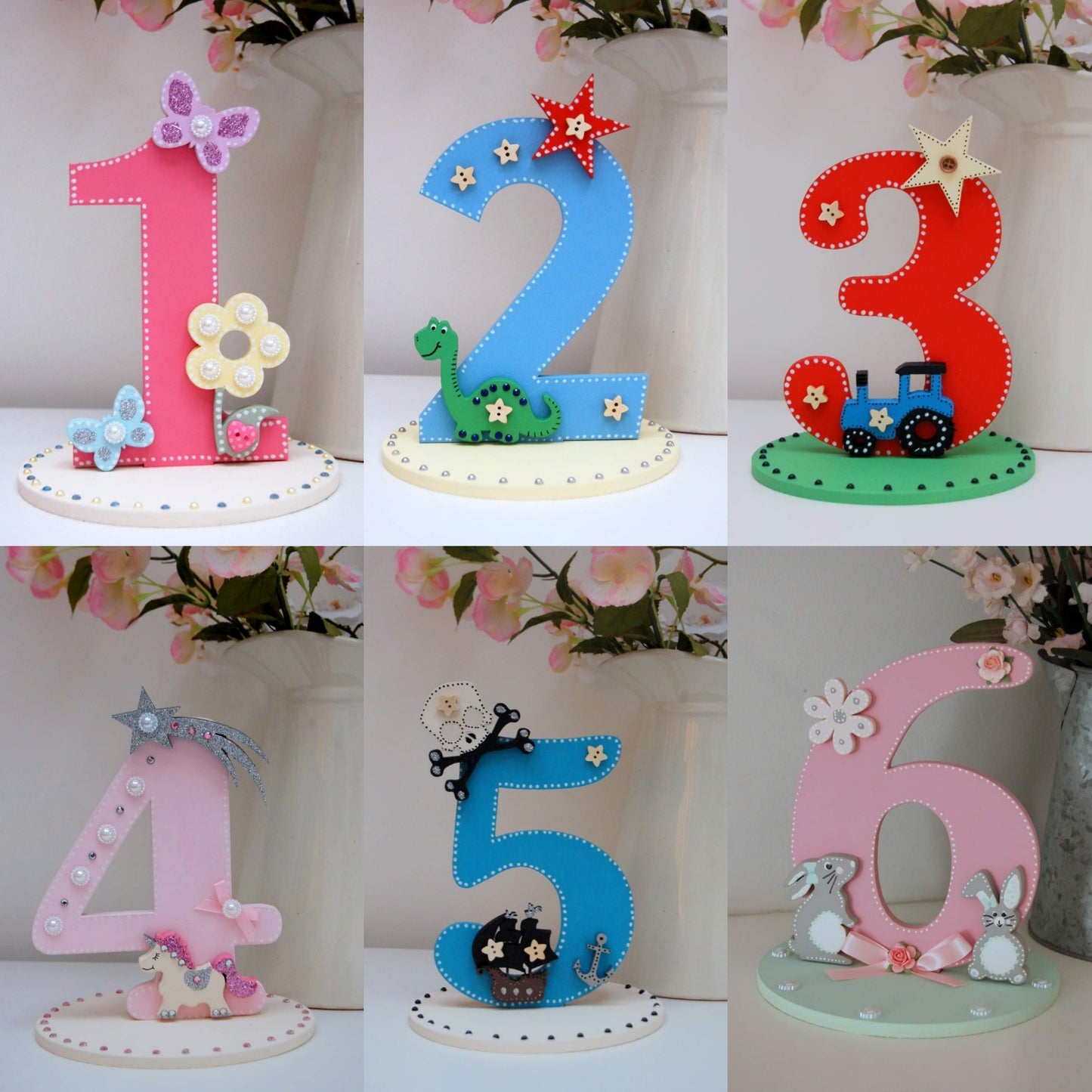 Wooden Themed Numbers