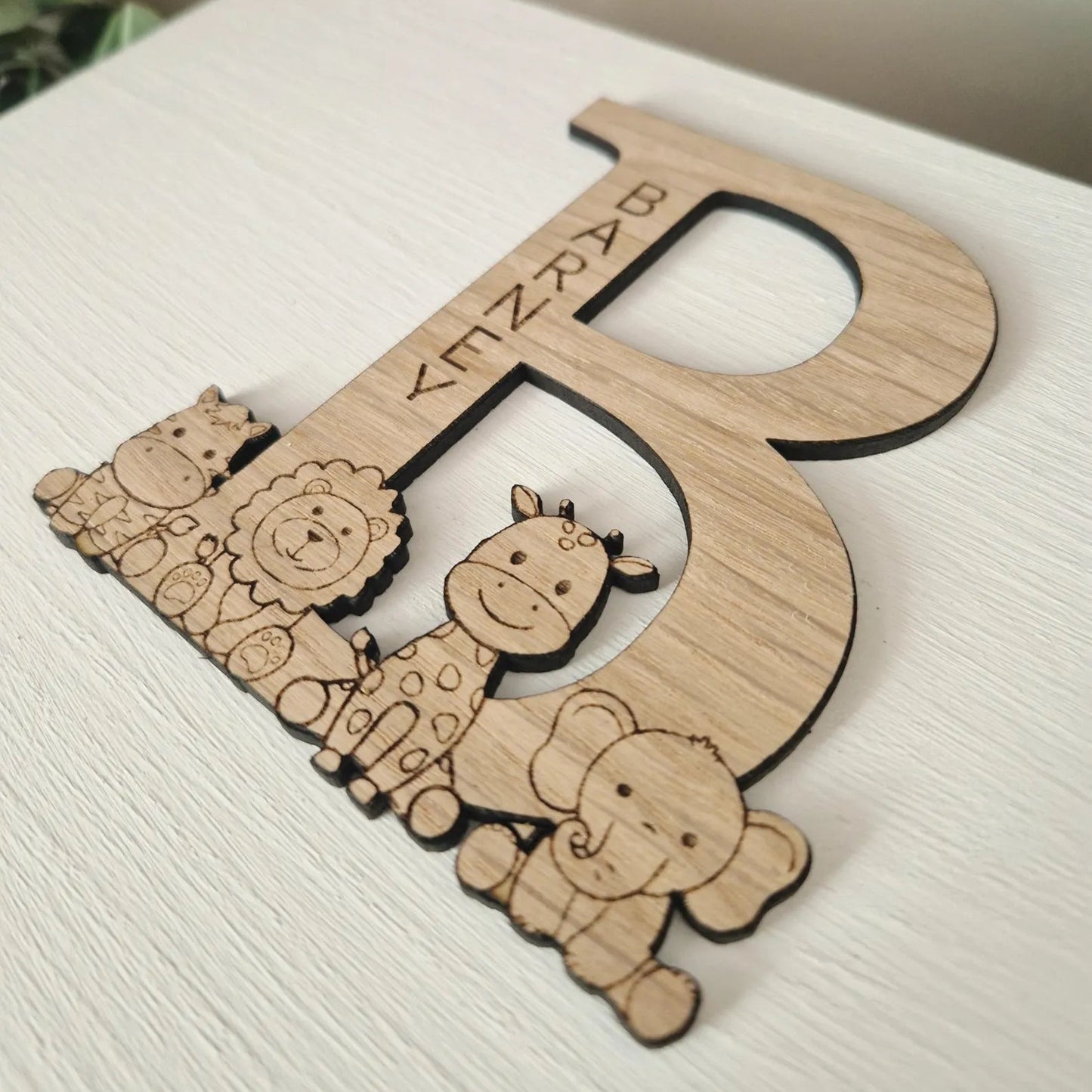 Oak Top Baby Memory Box- Safari Friends