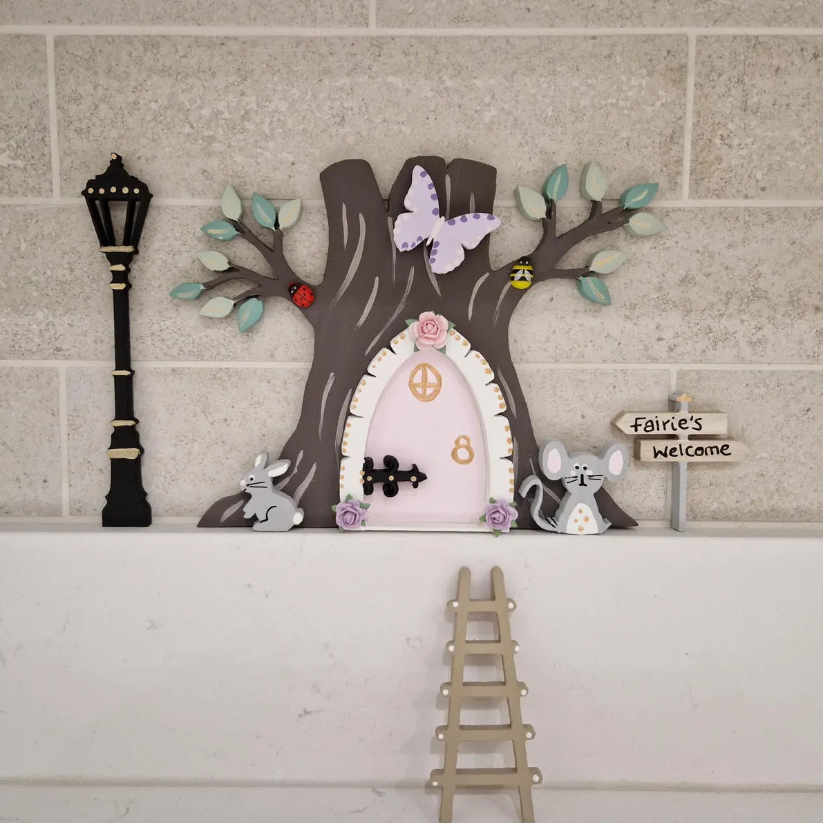Whimsical Fairy Door Tree Trunk