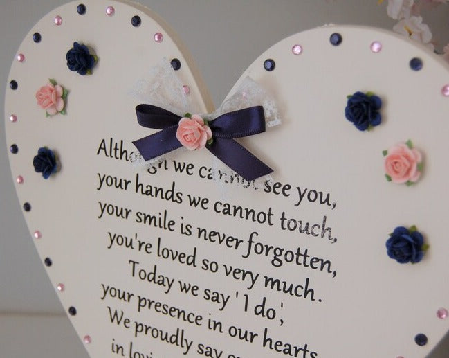 Missing loved ones Wedding Memorial Sign Wooden heart