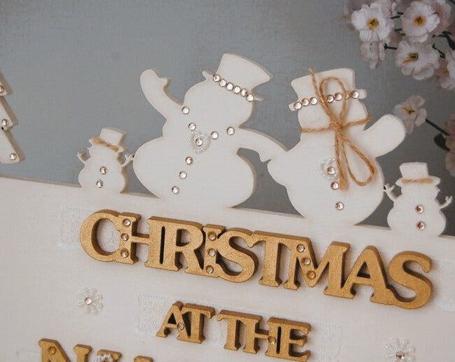 Personalised Snowman Family Christmas Sign