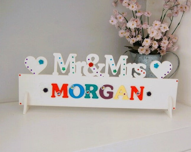 Personalised Mr&Mrs Sign 'Rainbow'