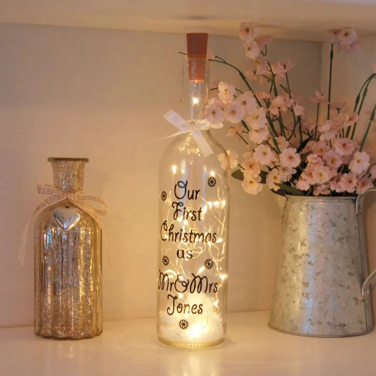 Light up Bottle 'Our First Christmas'