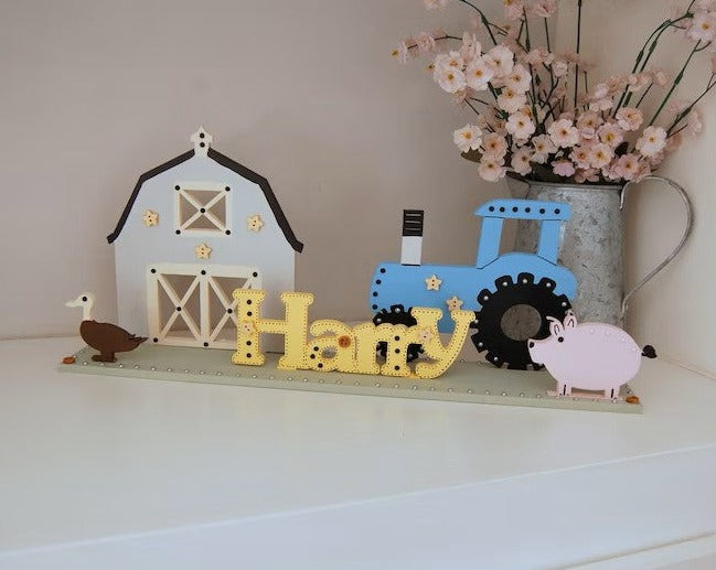 Cute Farmyard Personalised Childrens Name Sign