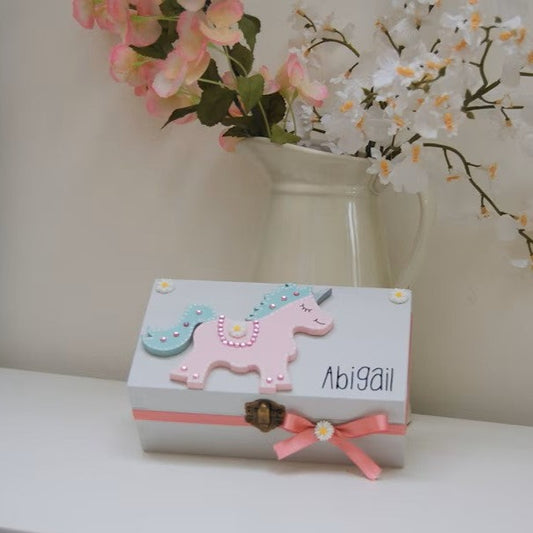 Unicorn Personalised Trinket Box Jewelry Box for Girls