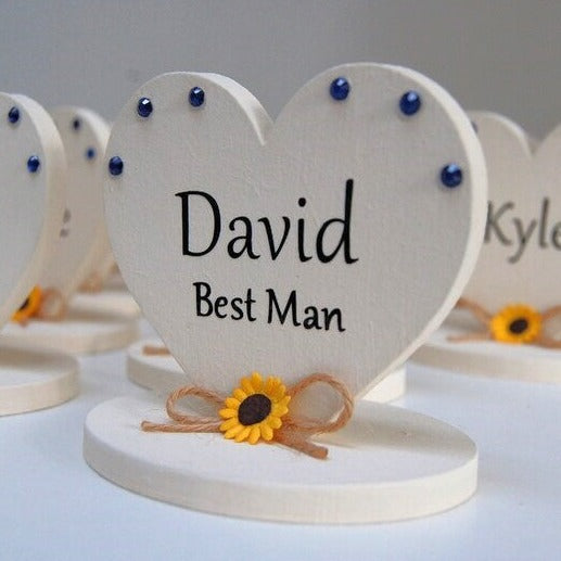 Sunflower Personalised Wedding Party Table Name Place Settings