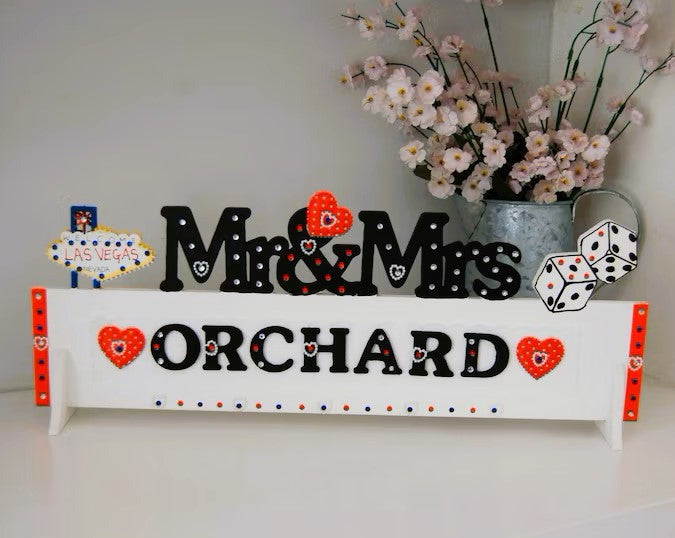 Personalised Mr&Mrs Wedding Sign 'Vegas Baby'