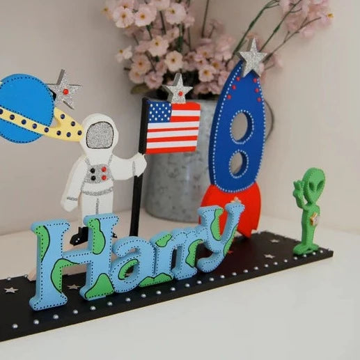 Children's Name Sign 'Space Explorer'