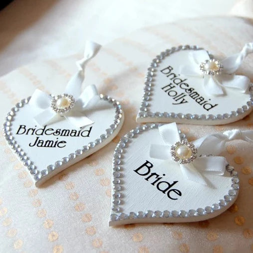 Personalised Bridal Coat Hanger Hearts