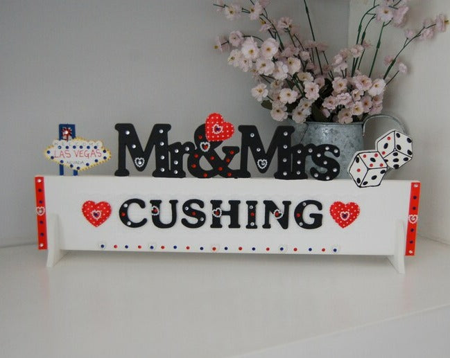 Unique Las Vegas Persaonalised Mr and Mrs Sign for Wedding Reception