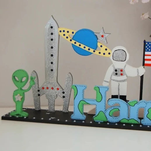 Children's Name Sign 'Space Explorer'
