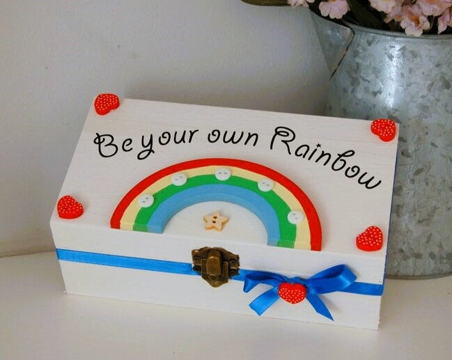 Be Your Own Rainbow Pretty Rainbow Trinket Box