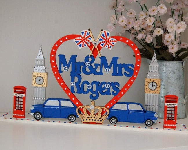 Personalised Mr&Mrs Sign 'British Theme'