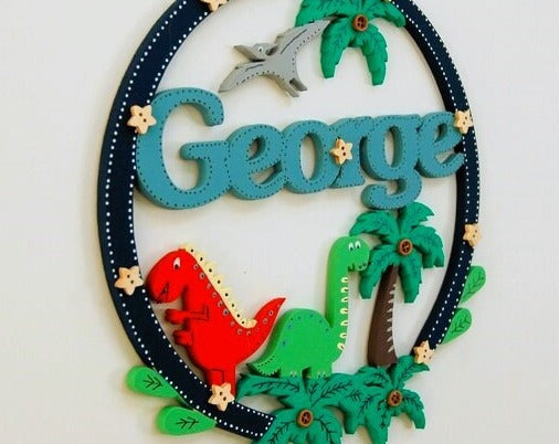 Name Hoop 'Dino Land'