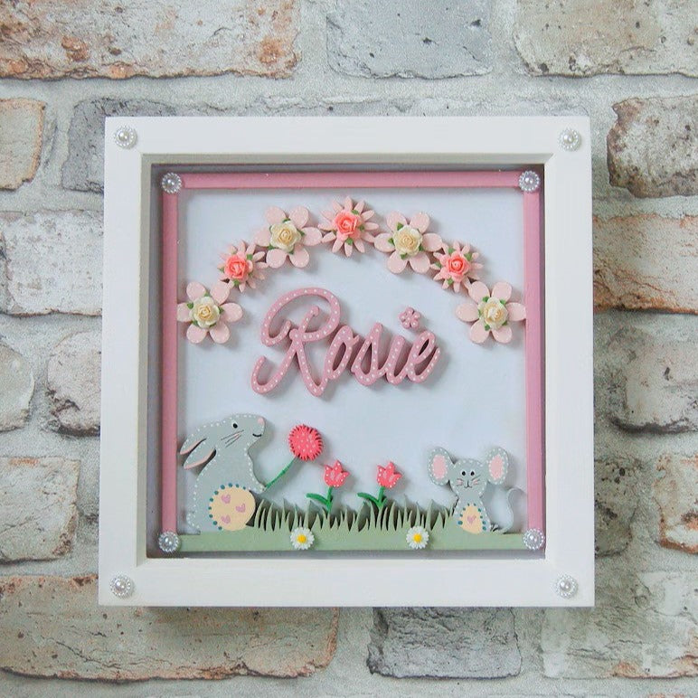 Framed Name Art 'In the Garden'