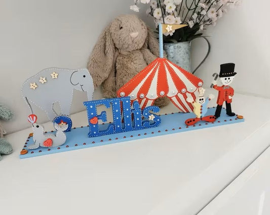 Circus Theme Personalised Sign for Childrens Bedroom