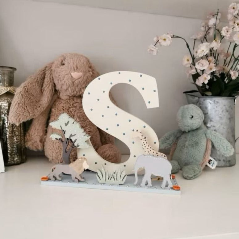Wooden Nursery Letter 'Safari Friends'