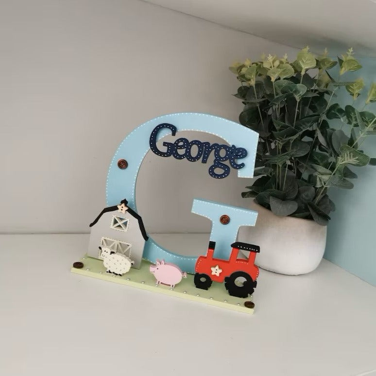 Wooden Nursery Letter 'On The Farm'