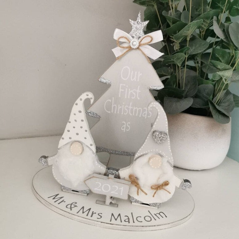 Personalised Mr and Mrs Gonk Gift Wedding Gift Our First Christmas