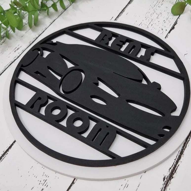 Sports Car Personalised Door Sign Plaque for Boys bedroom or Man Cave