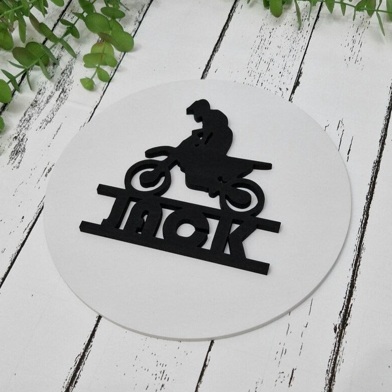 Motocross Personalised Door Sign for Bedroom, Garage or Man Cave.