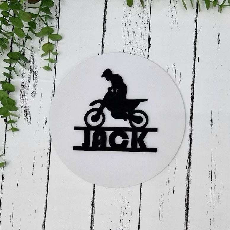 Motocross Personalised Door Sign for Bedroom, Garage or Man Cave.