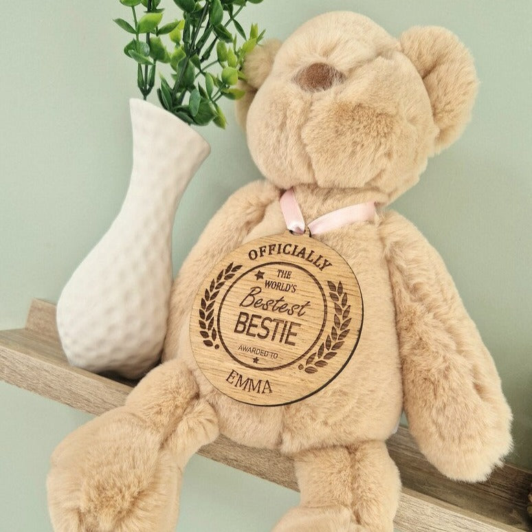 'World's Bestest Bestie' Wooden Medal