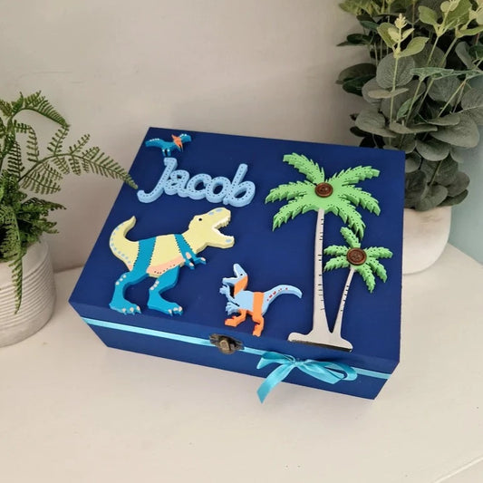 Dinosaur Memory box for Kids personalised to any name