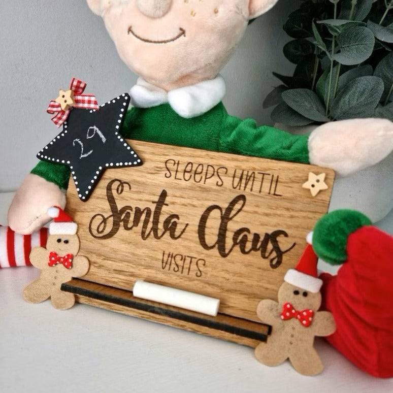 'Sleeps Until Santa Claus Visits' Countdown Sign