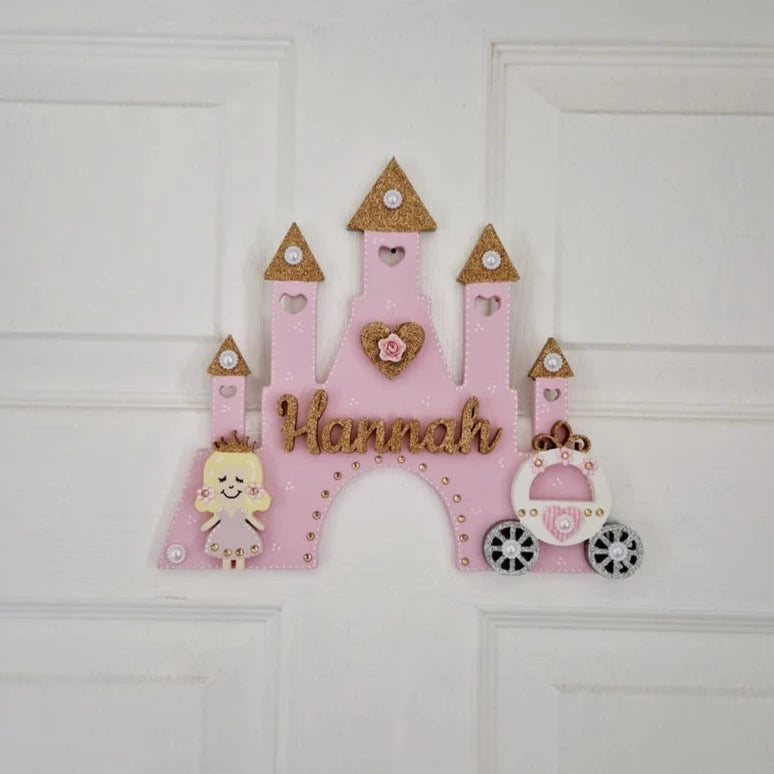 Fairytale Princess Personalised Castle Girls Bedroom Door Sign Plaque