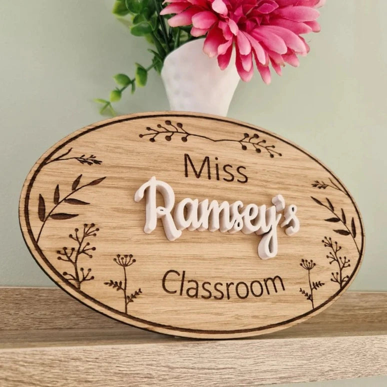 Personalised Classroom Sign 'Floral Garden'