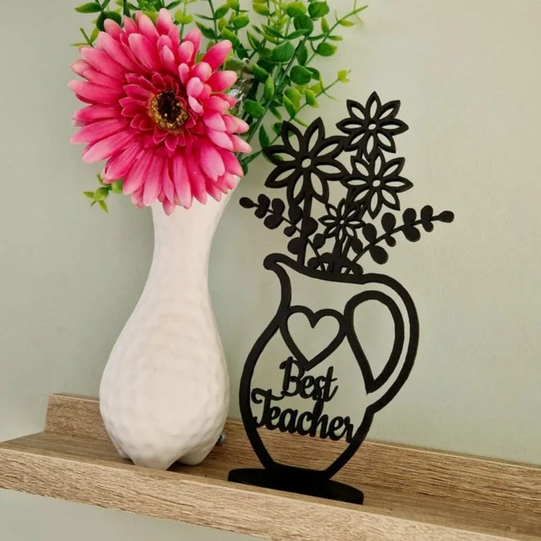 Silhouette Vase 'Best Teacher'