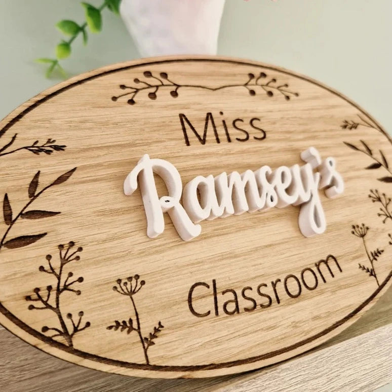 Personalised Classroom Sign 'Floral Garden'