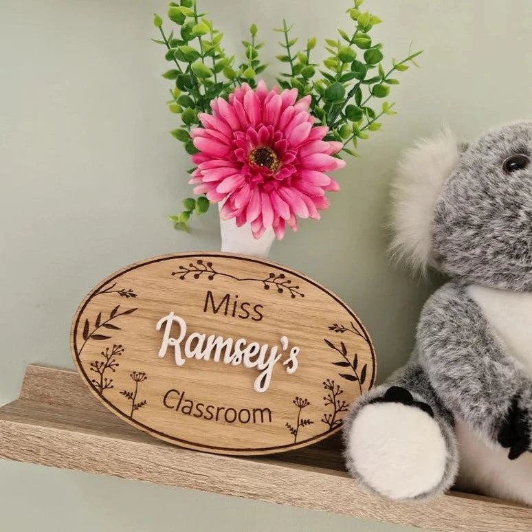 Personalised Classroom Sign 'Floral Garden'