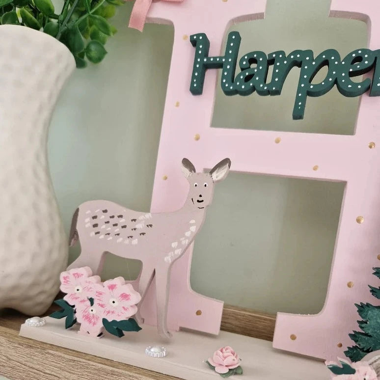 Wooden Nursery Letter 'Mummy & Baby Deer'