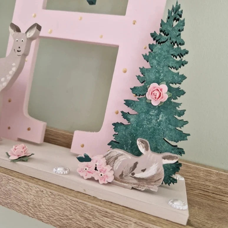Wooden Nursery Letter 'Mummy & Baby Deer'