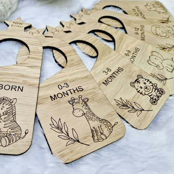 Baby Clothes Wardrobe Dividers 'Safari Friends'
